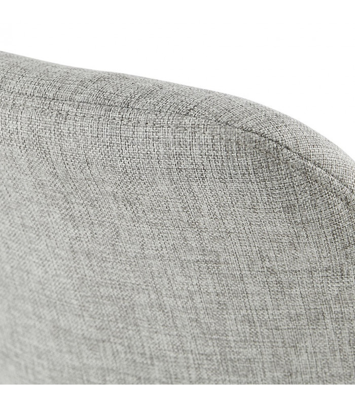 Tabouret de bar design gris en tissu et bois Leila