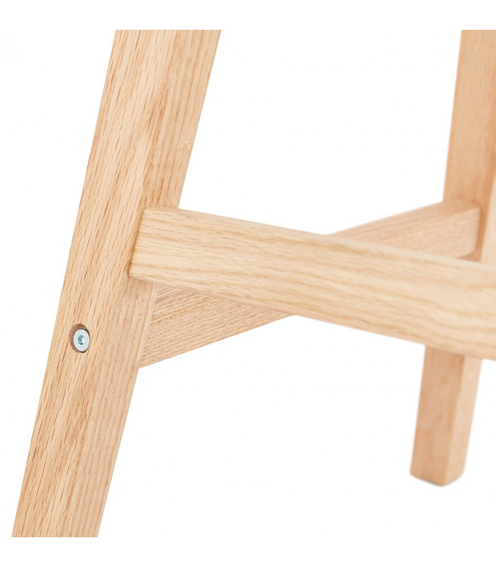Tabouret de bar design gris en tissu et bois Leila