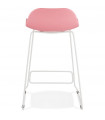 Tabouret de bar design rose en plastique et métal Monaco Mini