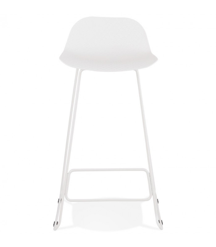 Tabouret de bar design blanc en plastique et métal Monaco