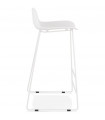 Tabouret de bar design blanc en plastique et métal Monaco