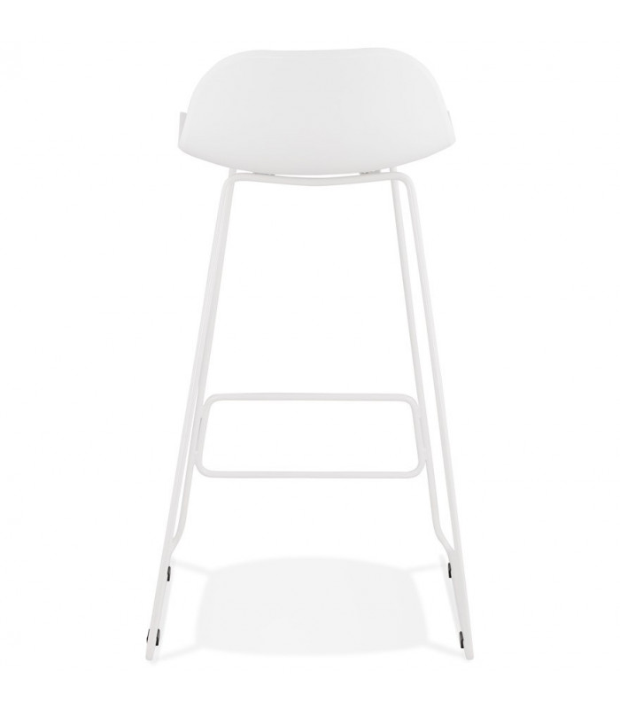 Tabouret de bar design blanc en plastique et métal Monaco