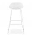 Tabouret de bar design blanc en plastique et métal Monaco