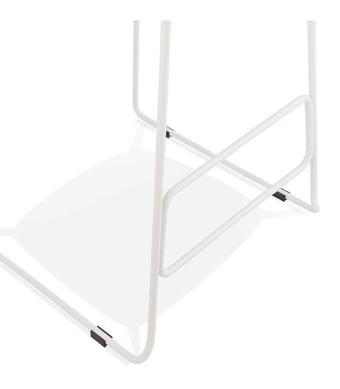 Tabouret de bar design blanc en plastique et métal Monaco