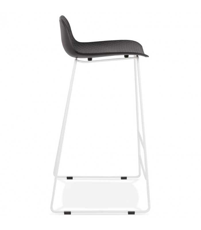 Tabouret de bar design noir en plastique et métal Monaco