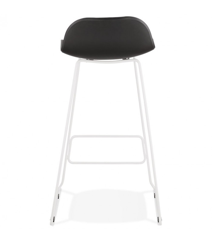 Tabouret de bar design noir en plastique et métal Monaco