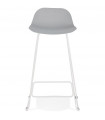 Tabouret de bar design gris en plastique et métal Monaco