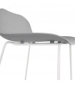Tabouret de bar design gris en plastique et métal Monaco