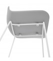 Tabouret de bar design gris en plastique et métal Monaco