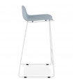 Tabouret de bar design bleu en plastique et métal Monaco