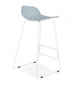 Tabouret de bar design bleu en plastique et métal Monaco