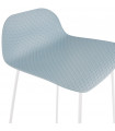 Tabouret de bar design bleu en plastique et métal Monaco