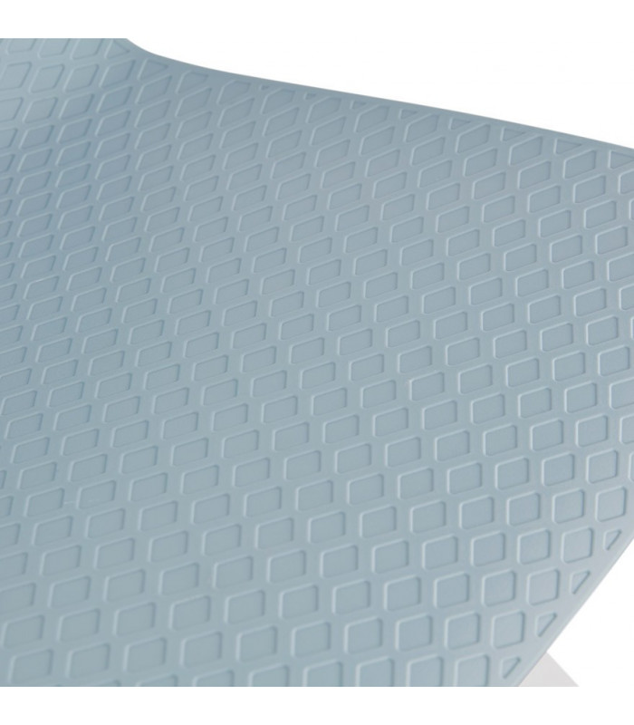 Tabouret de bar design bleu en plastique et métal Monaco