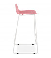 Tabouret de bar design rose en plastique et métal Monaco