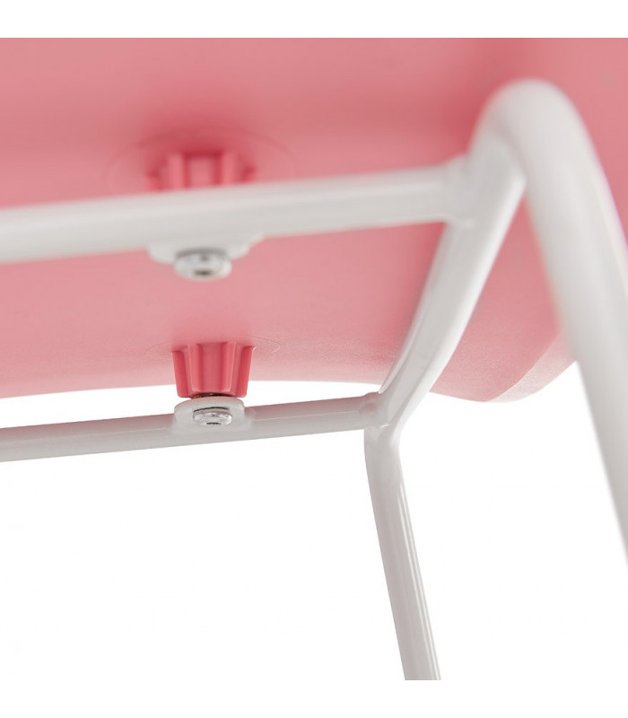 Tabouret de bar design rose en plastique et métal Monaco