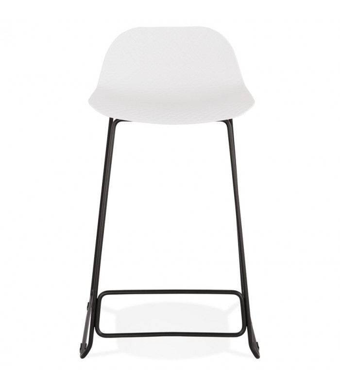 Tabouret de bar design blanc en plastique et métal Monaco Mini