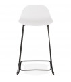 Tabouret de bar design blanc en plastique et métal Monaco Mini