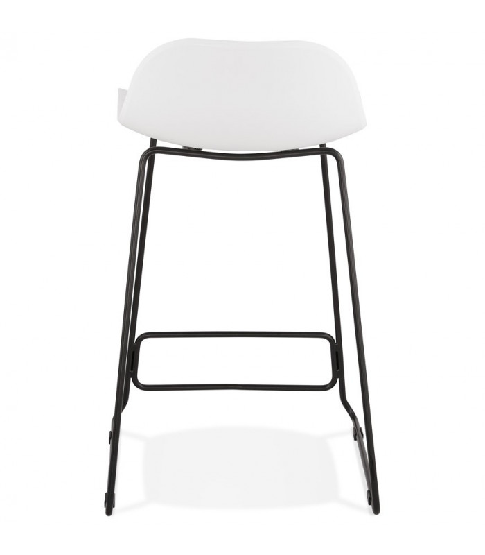 Tabouret de bar design blanc en plastique et métal Monaco Mini