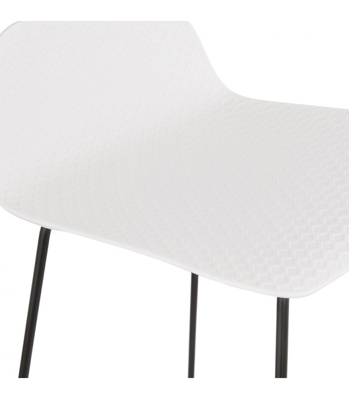 Tabouret de bar design blanc en plastique et métal Monaco Mini