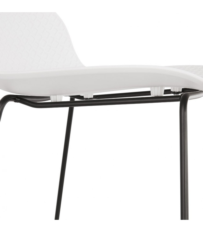 Tabouret de bar design blanc en plastique et métal Monaco Mini