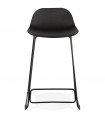 Tabouret de bar design noir en plastique et métal Monaco Mini