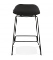 Tabouret de bar design noir en plastique et métal Monaco Mini