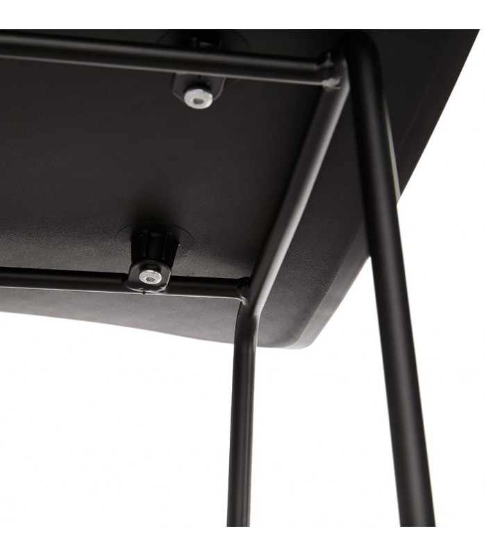 Tabouret de bar design noir en plastique et métal Monaco Mini