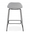Tabouret de bar design gris en plastique et métal Monaco Mini