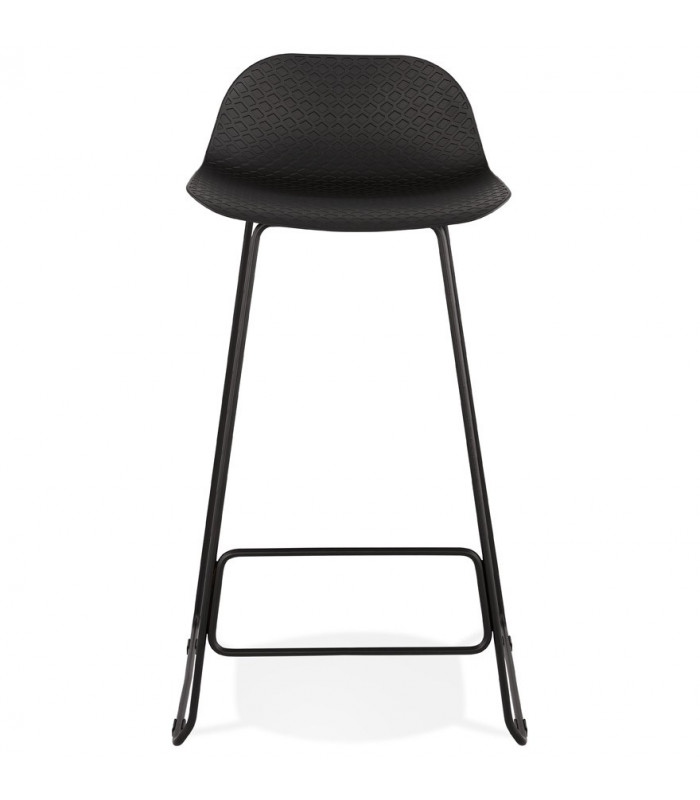 Tabouret de bar design noir en plastique et métal Monaco