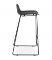 Tabouret de bar design noir en plastique et métal Monaco