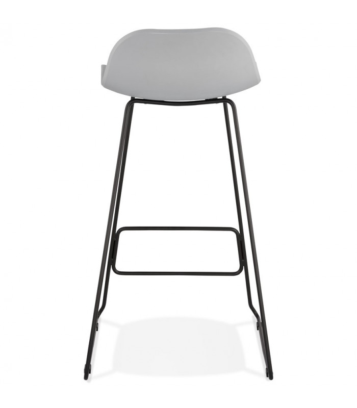 Tabouret de bar design gris en plastique et métal Monaco