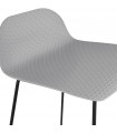 Tabouret de bar design gris en plastique et métal Monaco