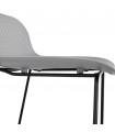 Tabouret de bar design gris en plastique et métal Monaco