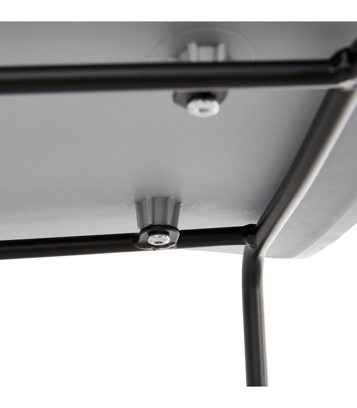 Tabouret de bar design gris en plastique et métal Monaco