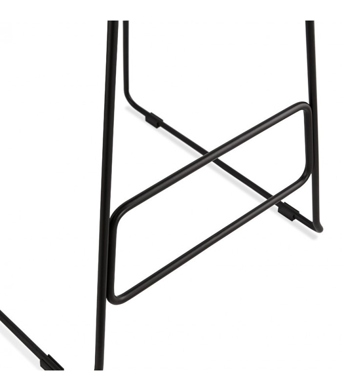 Tabouret de bar design gris en plastique et métal Monaco