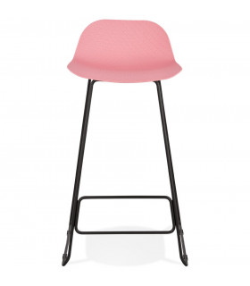 Tabouret de bar design rose en plastique et métal Monaco