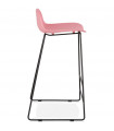 Tabouret de bar design rose en plastique et métal Monaco