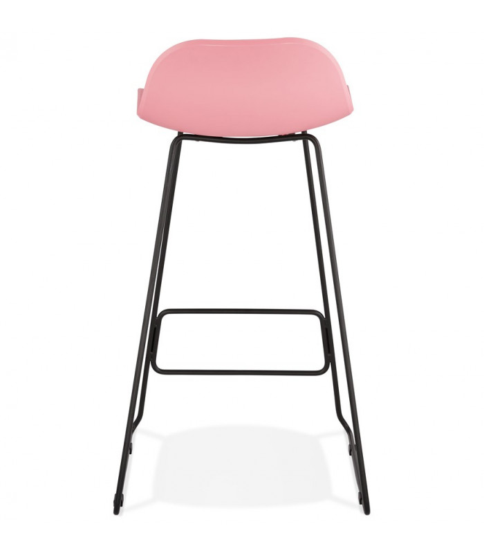 Tabouret de bar design rose en plastique et métal Monaco