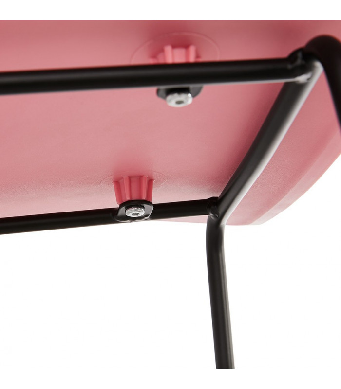 Tabouret de bar design rose en plastique et métal Monaco