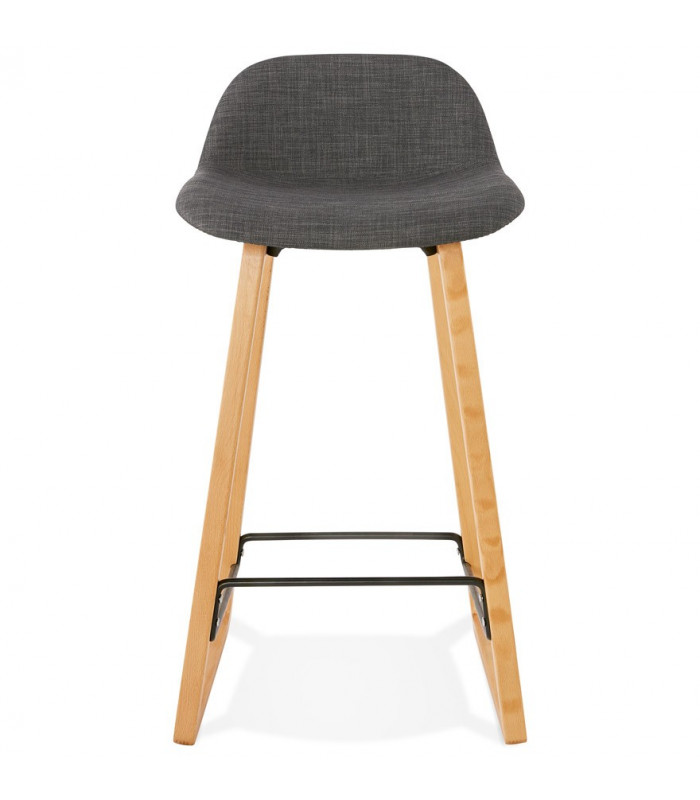 Tabouret de bar design gris foncé en tissu et bois Parkman Mini
