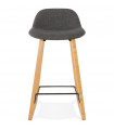 Tabouret de bar design gris foncé en tissu et bois Parkman Mini