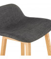 Tabouret de bar design gris foncé en tissu et bois Parkman Mini