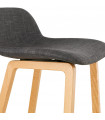 Tabouret de bar design gris foncé en tissu et bois Parkman Mini