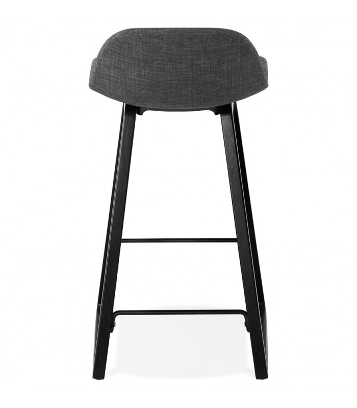 Tabouret de bar design gris foncé en tissu et bois Parkman Mini