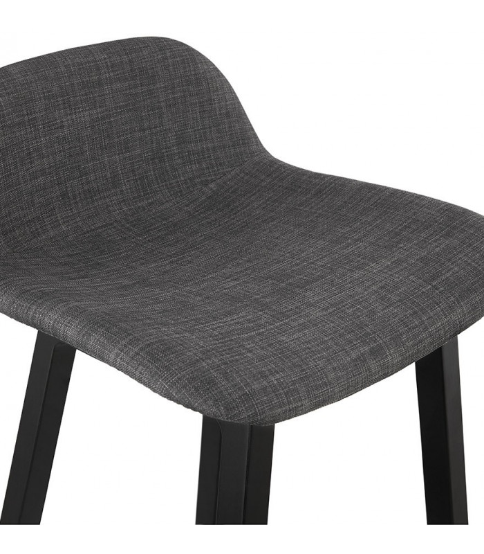 Tabouret de bar design gris foncé en tissu et bois Parkman Mini