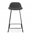 Tabouret de bar design gris foncé en tissu et métal Pineapple