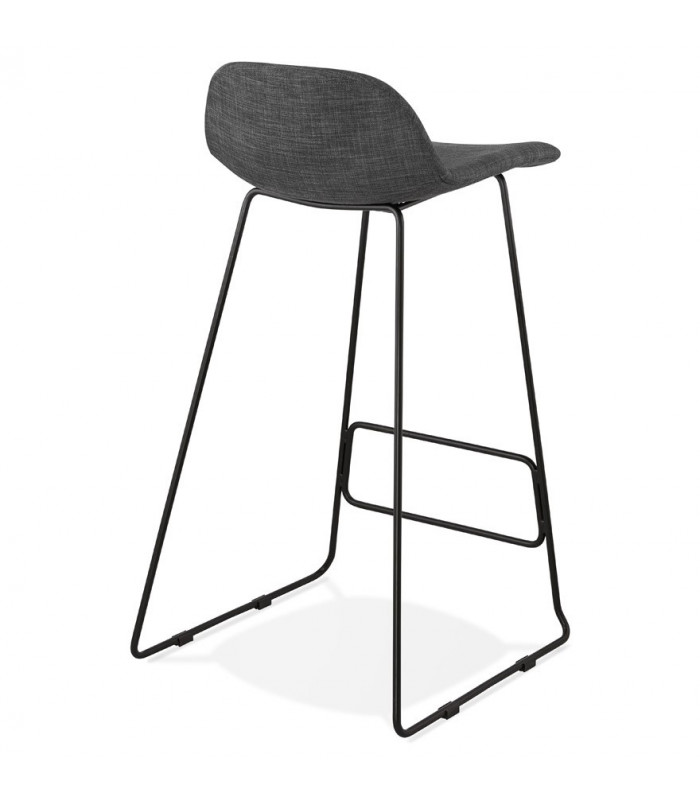 Tabouret de bar design gris foncé en tissu et métal Pineapple