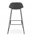 Tabouret de bar design gris foncé en tissu et métal Pineapple