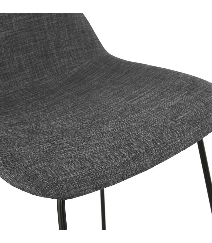 Tabouret de bar design gris foncé en tissu et métal Pineapple