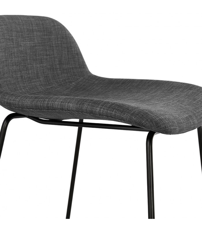 Tabouret de bar design gris foncé en tissu et métal Pineapple